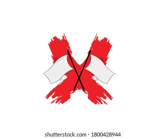 white Flag brush on white background in vector illustration