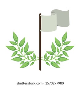 White flag design, Human rights peace freedom international help social law and equality theme Vector illustration