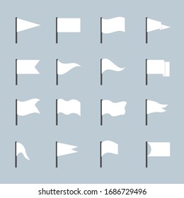 White Flag Different Forms Icon Set Stock Vector (Royalty Free) 1686729496