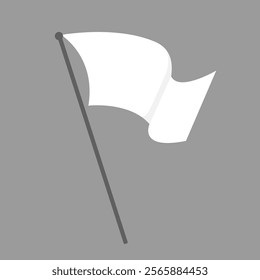 white flag flat vector illustration modern