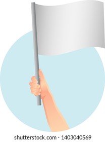 white flag in hand icon