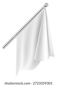Una bandera blanca cuelga de un poste