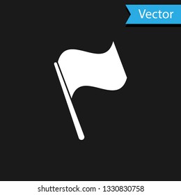 White Flag icon isolated on black background. Vector Illustration