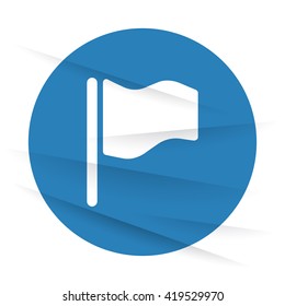 White Flag icon label on wrinkled paper