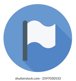 White flag icon on a circular background, symbolizing surrender.