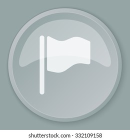 White Flag icon on grey web button