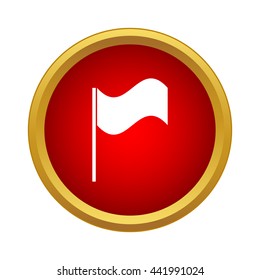 White flag icon in simple style isolated on white background