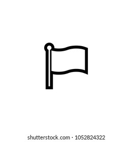 White flag icon. Vector waving white flag illustration