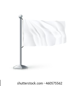 white flag isolated on white