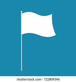 White flag isolated. symbol of defeat. Vector illustration