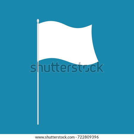 White flag isolated. symbol of defeat. Vector illustration