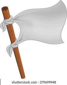 White flag on a white background