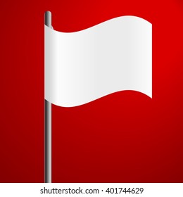 white flag on red background defeat symbol