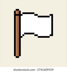 White flag pixel art icon representing peace or surrender in games