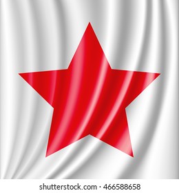 white flag with red star