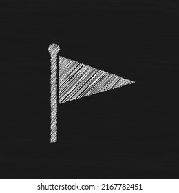 Icono de vector de esbozo de bandera blanca para páginas web, juegos, presentaciones