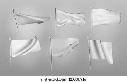 White flag template stand on steel pole