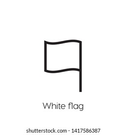 White flag vector icon. Flag symbol. Linear style sign for mobile concept and web design. White flag symbol illustration. Pixel vector graphics - Vector.