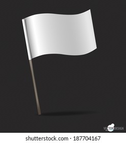 White flag. Vector illustration.