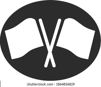 white flag, vector illustration of white flag and stick, white flag for peace or exclusion of war, surrender, armistice.