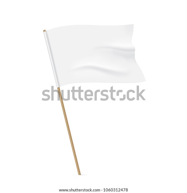 Download White Flag Wooden Stick Clean Horizontal Stock Vector Royalty Free 1060312478