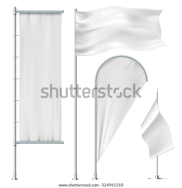 White Flags Banners Stock Vector (Royalty Free) 324961310