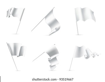 White Flags set, vector