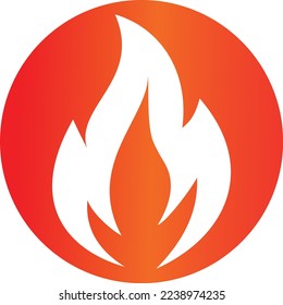 White flame in a fiery gradient circle