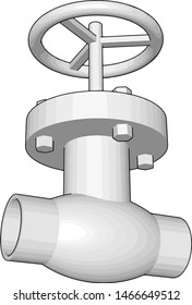 White flange, illustration, vector on white background.