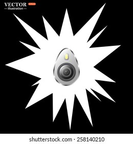 White flash, explosion, lightning, cotton, thunder. On a black background. icon smartphone camera and flash. icon. vector design