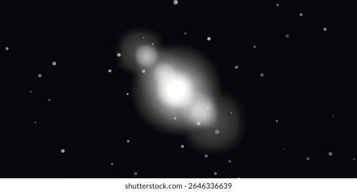 White flash of a star against a black starry sky