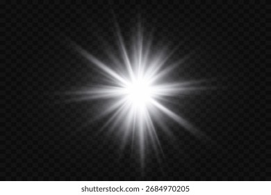 White flash, sun star effect. Vector. EPS 10.