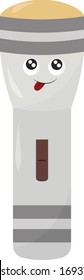 White flashlight, illustration, vector on white background