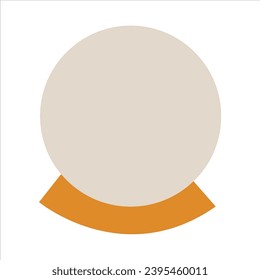 Balón blanco y plano. Figura geométrica de la esfera redonda.estilo de dibujos animados. Icono aislado en fondo blanco. Ilustración del vector