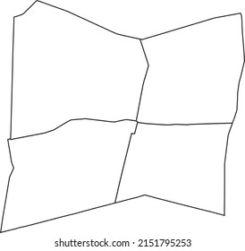 White flat blank vector administrative map of the 9TH ARONDISSEMENT (DE L'OPÉRA), PARIS, FRANCE with black border lines of its quarters