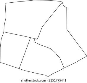 White flat blank vector administrative map of the 10TH ARONDISSEMENT (DE L'ENTREPÔT), PARIS, FRANCE with black border lines of its quarters