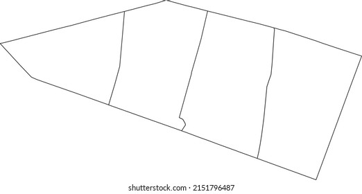 White flat blank vector administrative map of the 2ND ARONDISSEMENT (DE LA BOURSE), PARIS, FRANCE with black border lines of its quarters