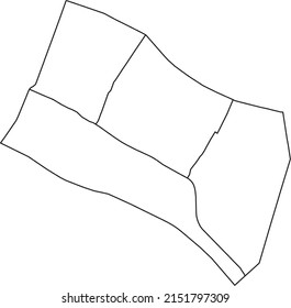 White flat blank vector administrative map of the 4TH ARONDISSEMENT (DE L'HÔTEL-DE-VILLE), PARIS, FRANCE with black border lines of its quarters