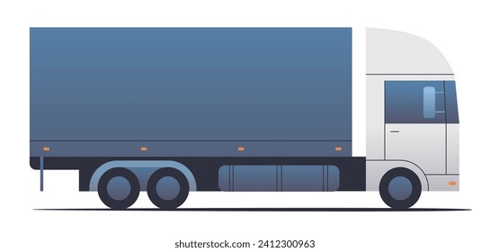 White flat delivery van. Cargo transport truck. Simple vector illustration.