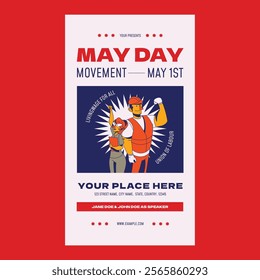 White Flat Design May Day Social Media Story