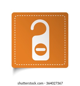 White flat Hotel Hanger icon on orange sticker