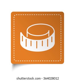 White flat Measuring Tape icon on orange sticker
