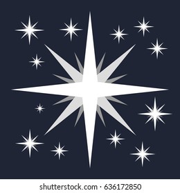 white flat star minimalist symbol vector illustration