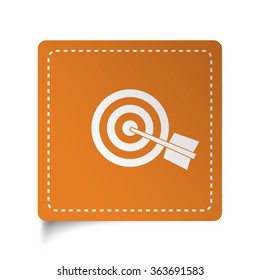 White flat Target icon on orange sticker