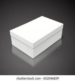 white flat tilt blank box, isolated black background 3d illustration
