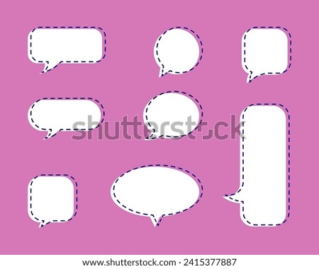 White Flat Vector Speech Bubble Set, perfect for adding a touch of sophistication to your graphic projects