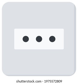 White Flat Wall Socket Vector Illustration Icon, Type L