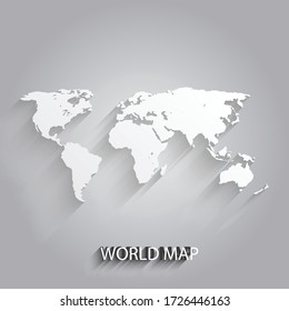 White Flat world map Vector