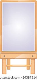 White flipchart board. Empty vertical menu board