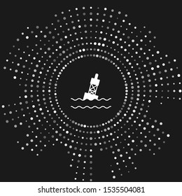 White Floating buoy on the sea icon isolated on grey background. Abstract circle random dots. Vector Illustration